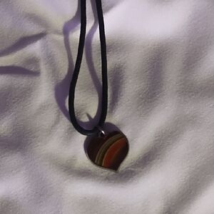 Heart Pendant Necklace in Brown and Red